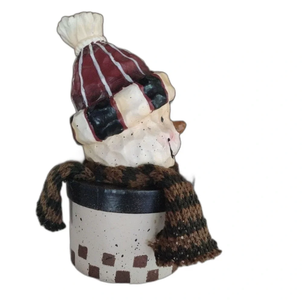 Snowman Trinket Gift Box Resin Cardboard Christmas Winter Holiday Frosty